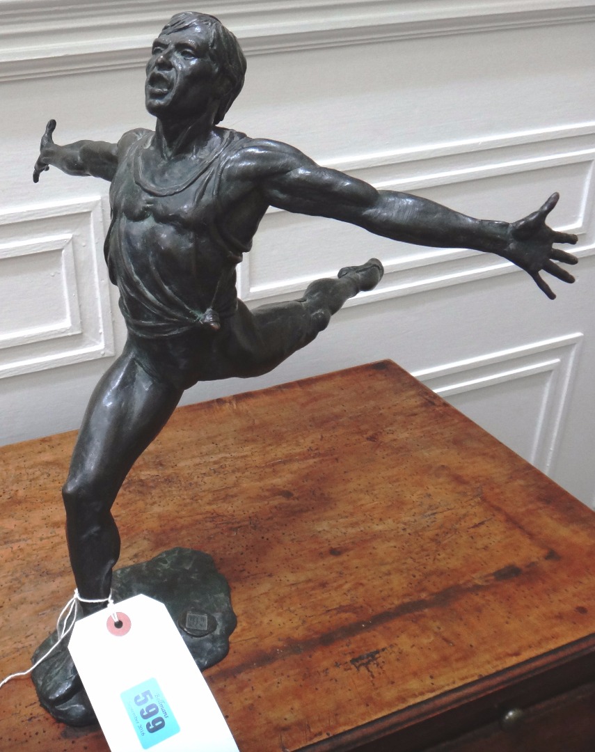 Appraisal: Ian Rank-Broadley b a patinated bronze figure depicting Irek Mukhamedor