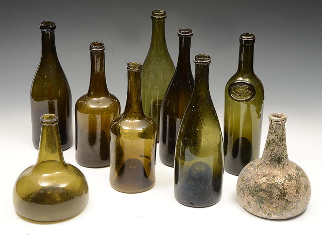 Appraisal: TWO EARLY TH CENTURY DUTCH ONION WINE BOTTLES one with