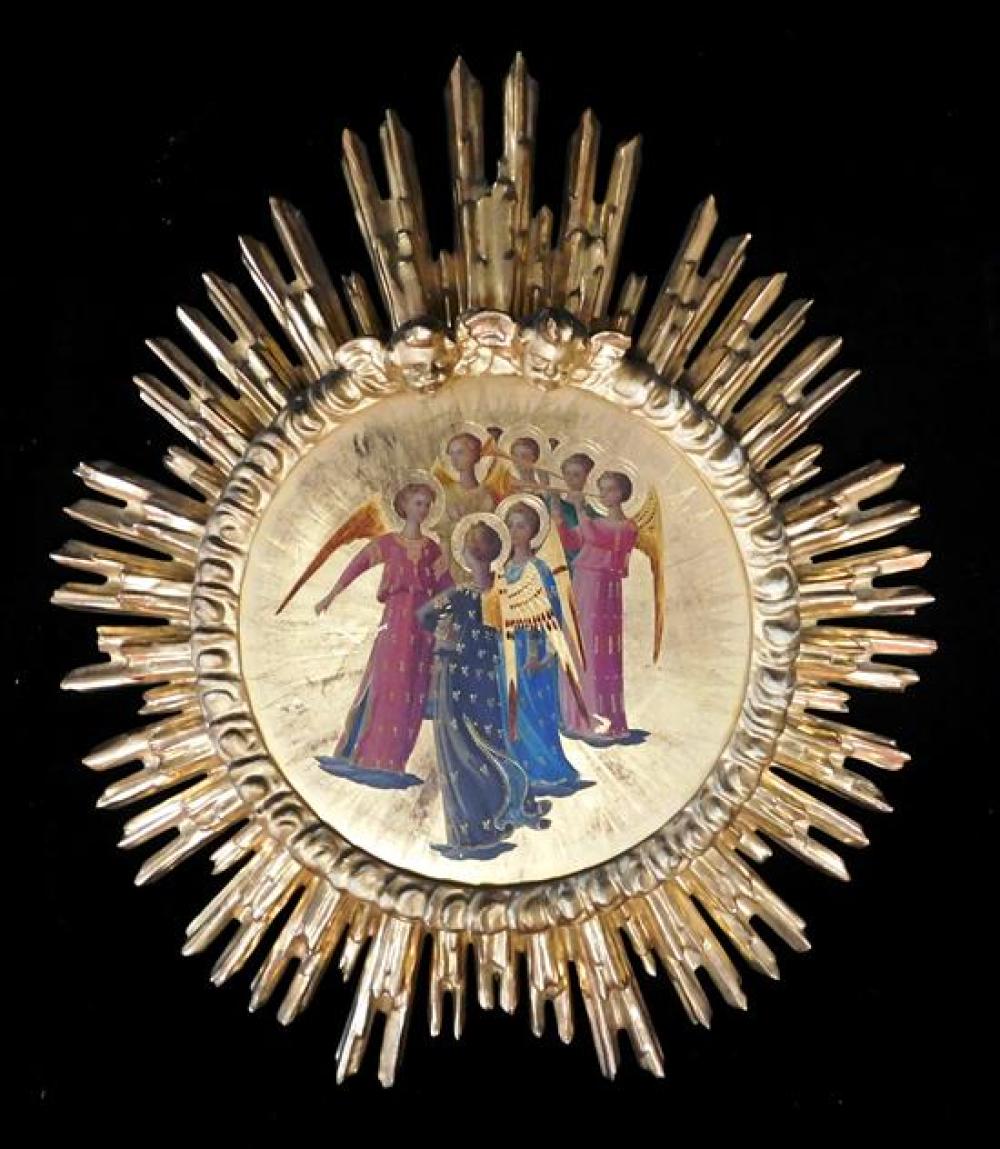 Appraisal: th th C gilt sunburst plaque in the manner of