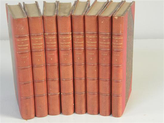 Appraisal: Theodore Leclercq Proverbes Dramatiques half red leather bound vols publ