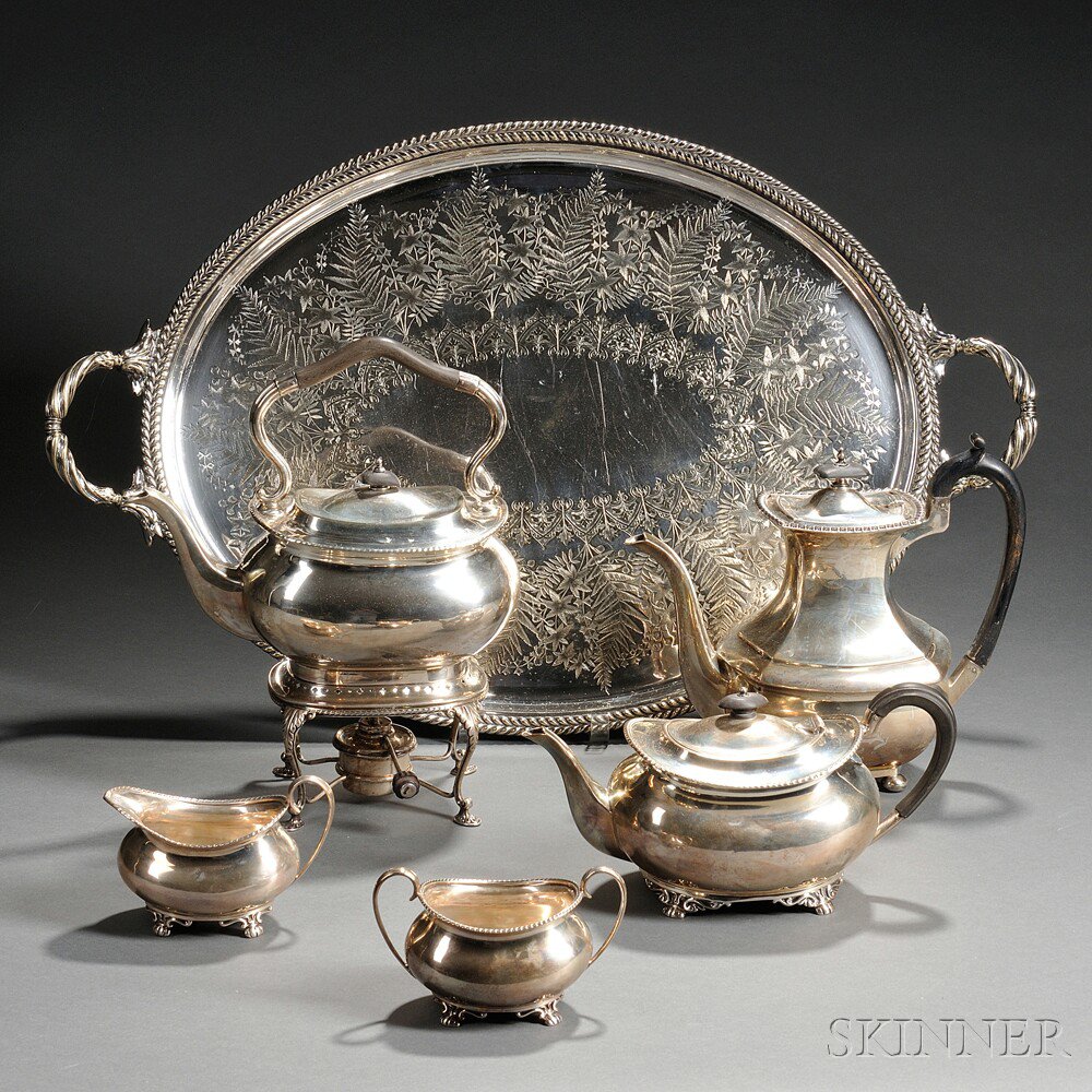 Appraisal: Four-piece Edward VII Sterling Silver Tea Set with an Associated