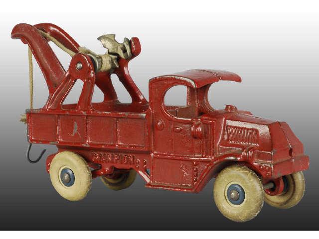 Appraisal: Cast Iron Champion Mack Wrecker Truck Toy Description Red with