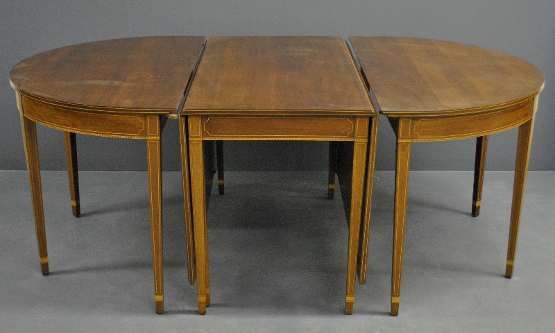 Appraisal: - Biggs Richmond VA Hepplewhite style mahogany three-part banquet table