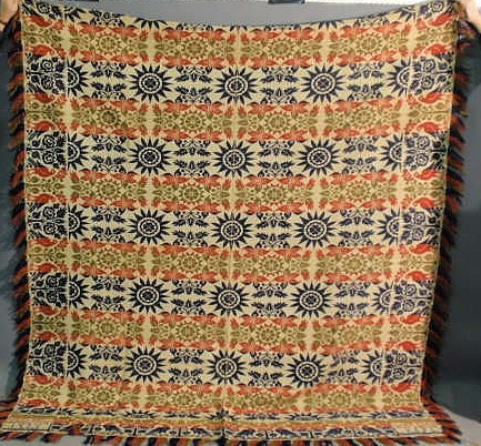 Appraisal: Jacquard coverlet New Britain Tow Bucks Cou M Kulp x