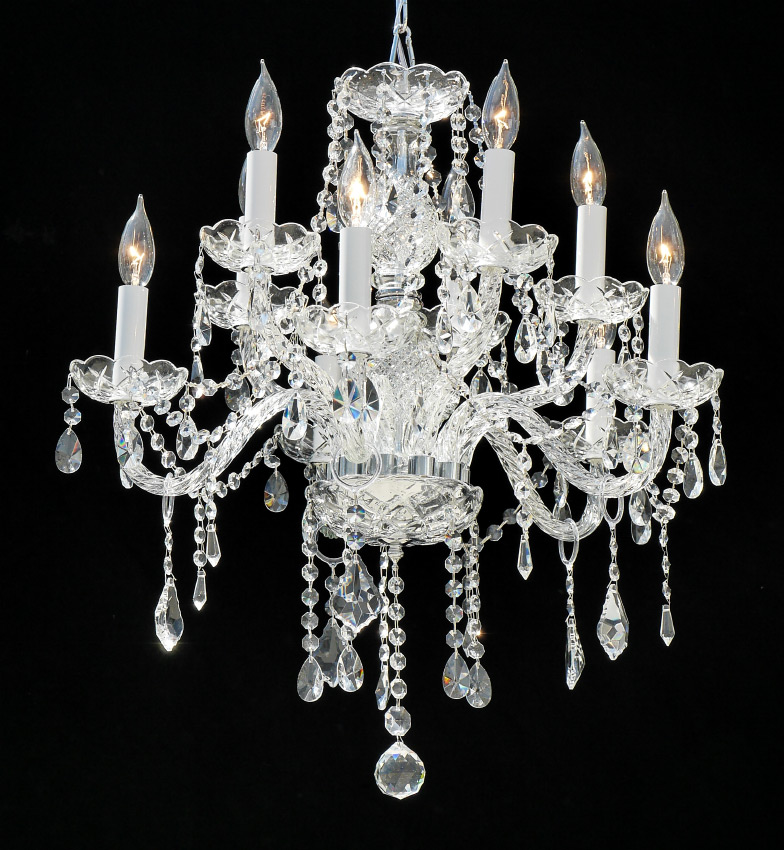 Appraisal: ITALIAN STYLE LIGHT CRYSTAL CHANDELIER lights on levels crystal garland