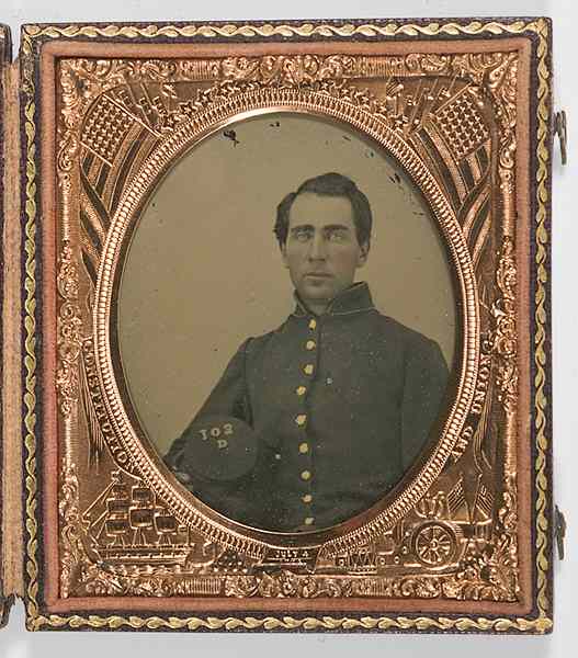 Appraisal: Civil War - Cased Images Sixth Plate Ambrotype of Pvt