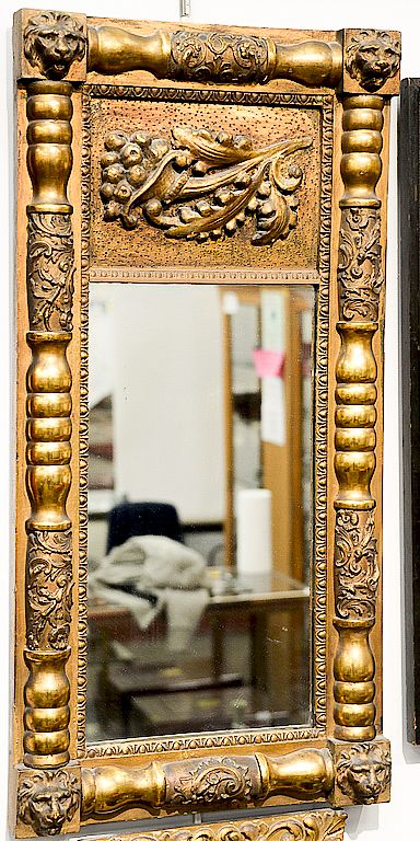 Appraisal: Federal gilt two part mirror having cornucopia in top panel