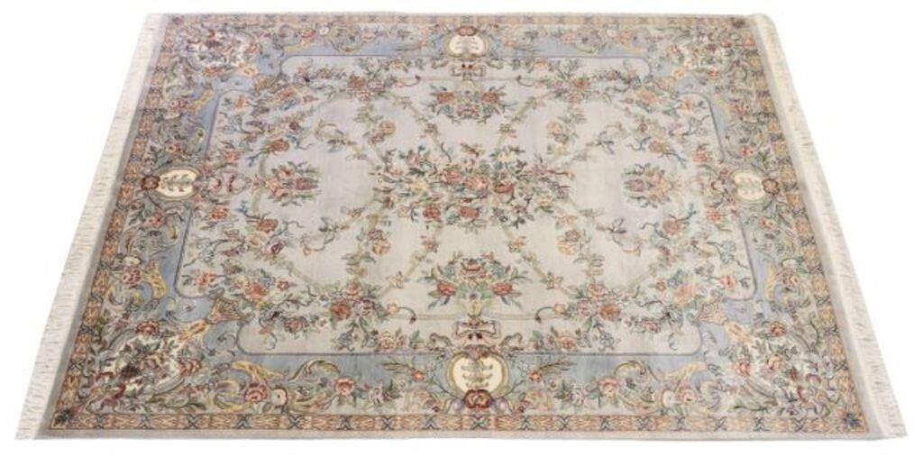 Appraisal: Hand-tied Kerman Golfrang wool rug Pakistan approx 'l 'w Please