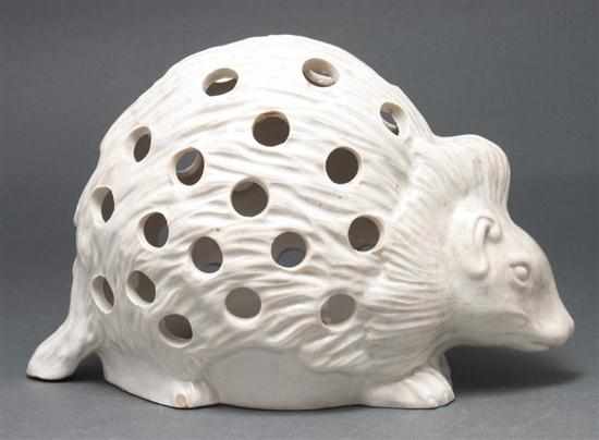 Appraisal: Wedgwood pearlware hedge hog-form crocus pot unmarked th century modeled