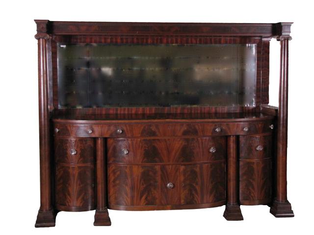 Appraisal: Royal Furniture Mahogany Mirrored Side Board neo-classical style circa early