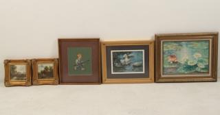 Appraisal: MISCELLANEOUS LOT OF PIECES OF FRAMED ART INCLUDING A SIGNED