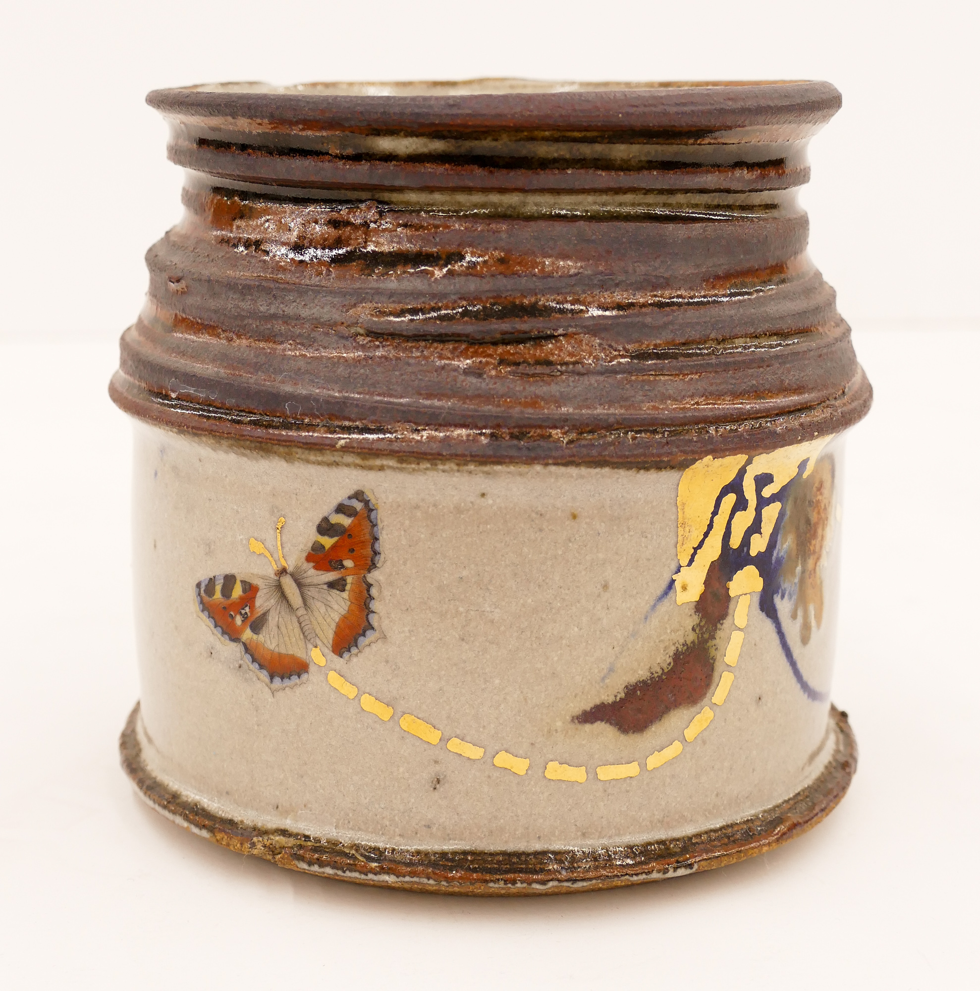 Appraisal: Robert Sperry - Washington ''Butterfly Jar'' Stoneware with Decal ''x