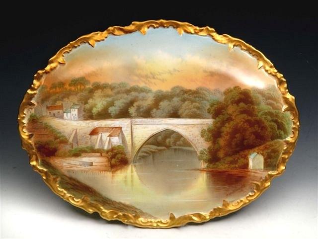 Appraisal: A TH CENTURY PORCELAIN OVAL PLAQUE painted with 'Brig O'