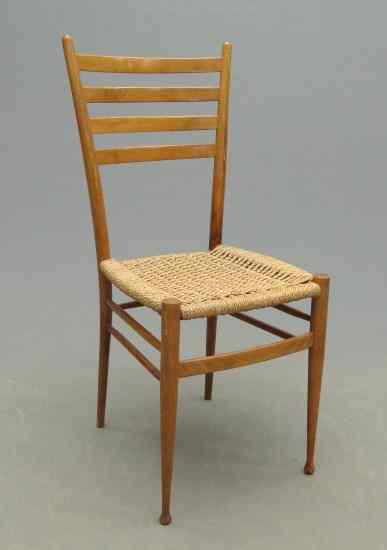 Appraisal: Mid Century ''Gio Ponti'' style ladderback chair ''Made In Italy