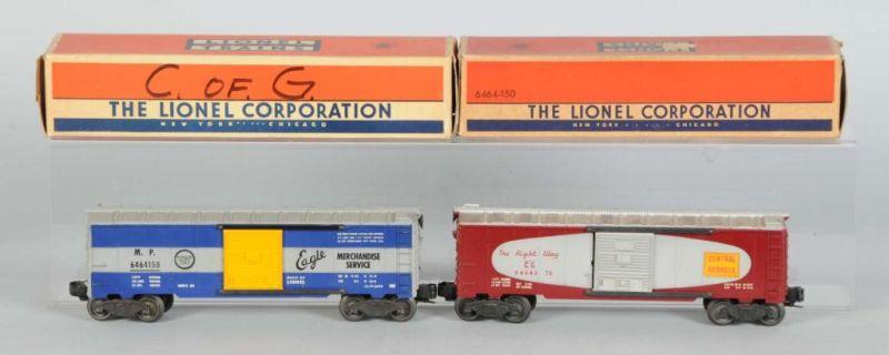 Appraisal: Lot of Lionel No Box Cars in OB Description Post-war