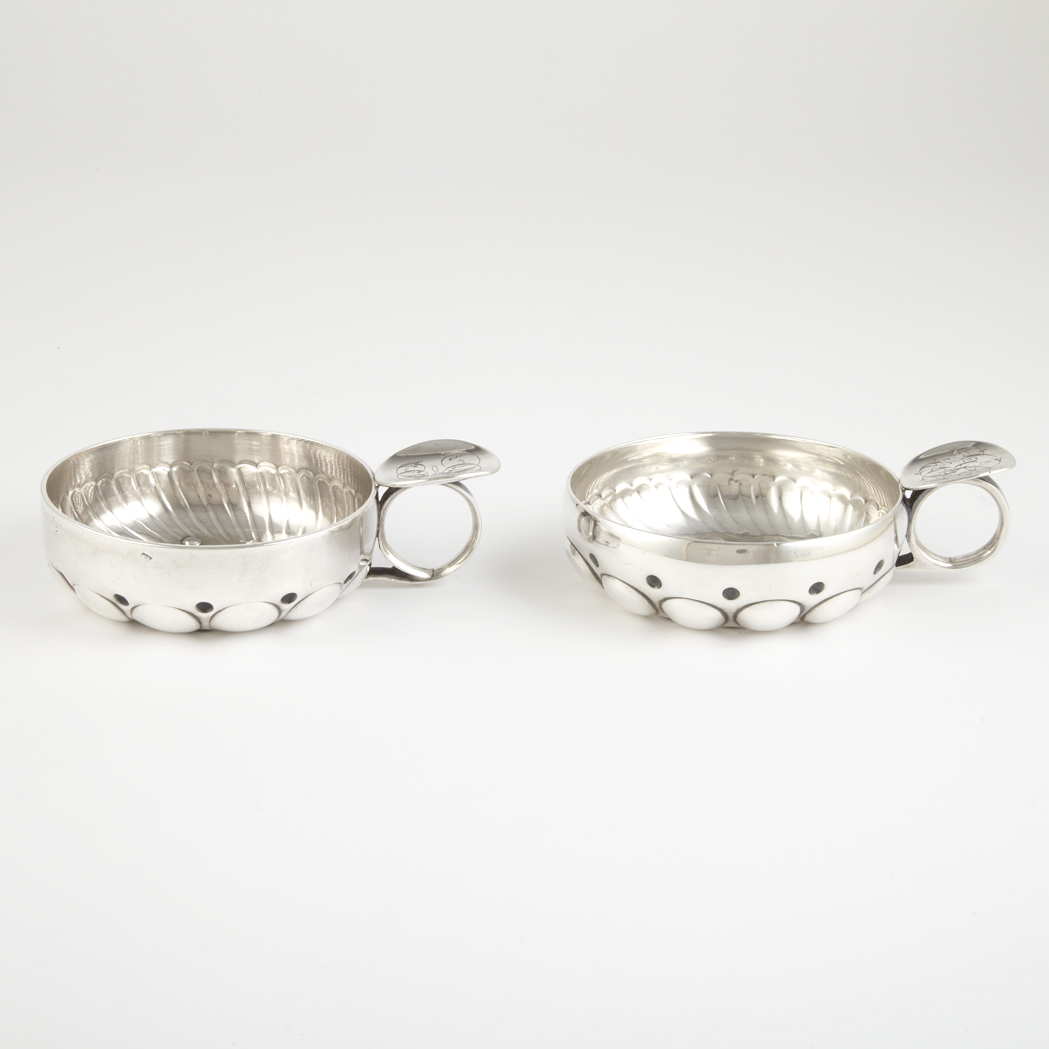 Appraisal: Two French Silver Wine Tasters th Century Each of circular