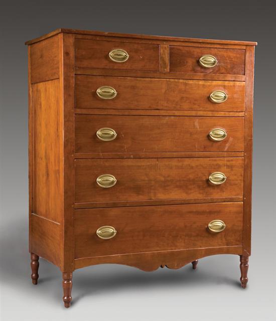 Appraisal: SHERATON CHEST OF DRAWERS Ohio or Pennsylvania - cherry and