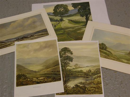 Appraisal: Keith Burtonshaw five watercolours Moors two of Borrowdale Swaledale and