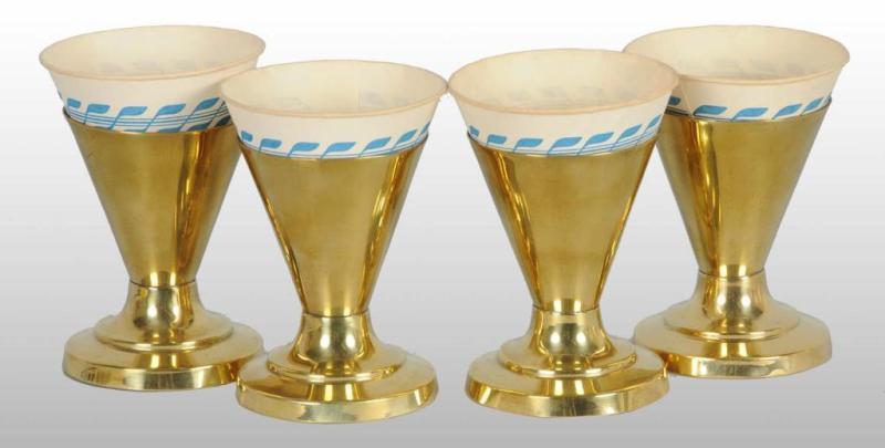 Appraisal: Lot of Brass Sno-Cone Parfait Holders Description s to s