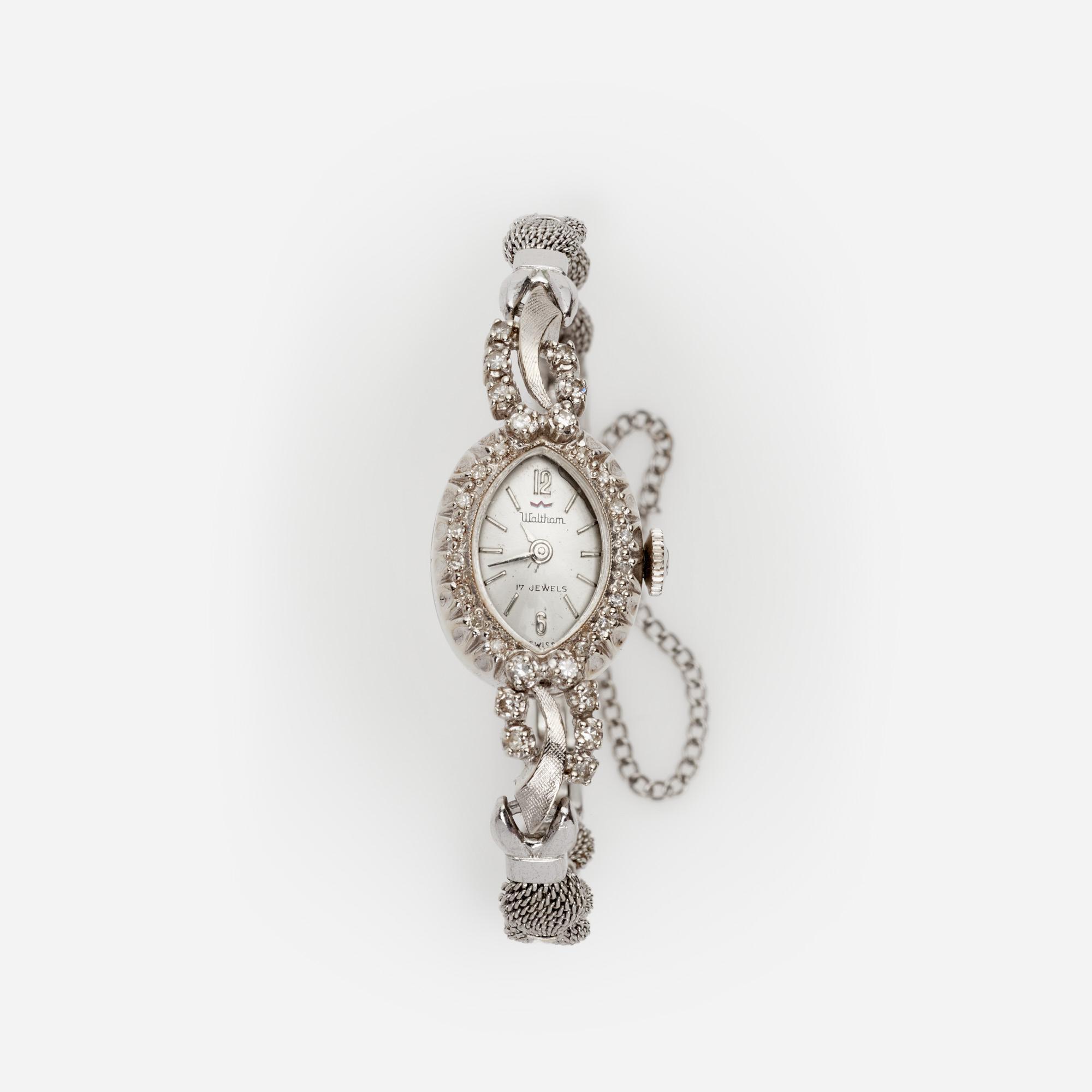 Appraisal: WALTHAM DIAMOND K LADIES WRISTWATCH A Waltham k white gold