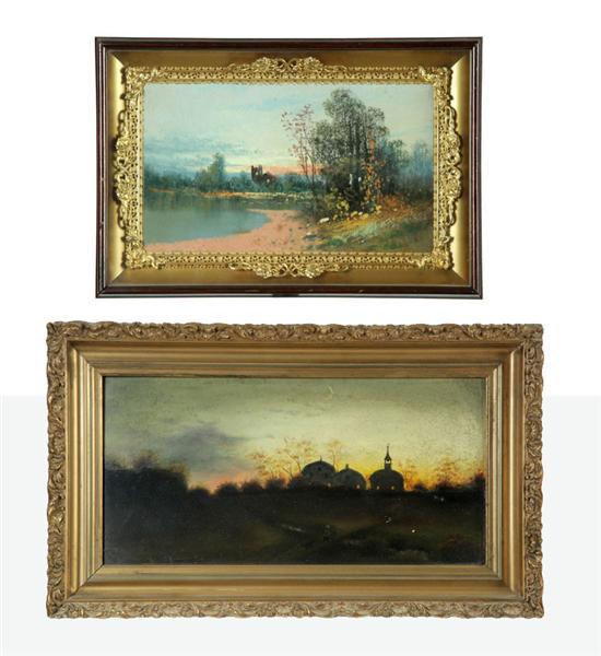 Appraisal: TWO LANDSCAPES EUROPEAN SCHOOL ND HALF- TH CENTURY Oil on