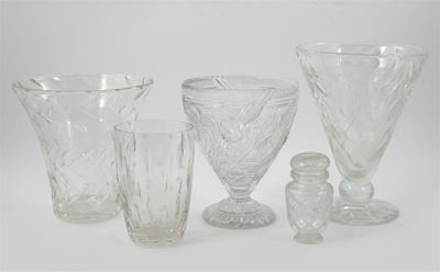 Appraisal: A Webb cut glass vase designed by David Hammond flaring