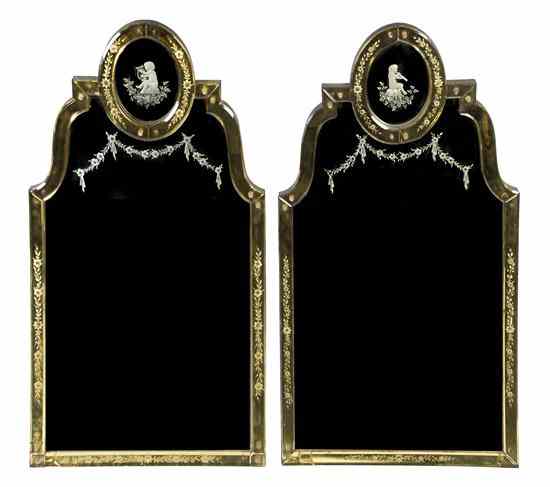 Appraisal: A Pair of Venetian Glass Mirrors of rectangular form with