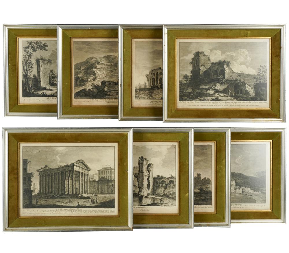 Appraisal: FILIPPO MORGHEN - EIGHT FRAMED ENGRAVINGSeach numbered upper right corner