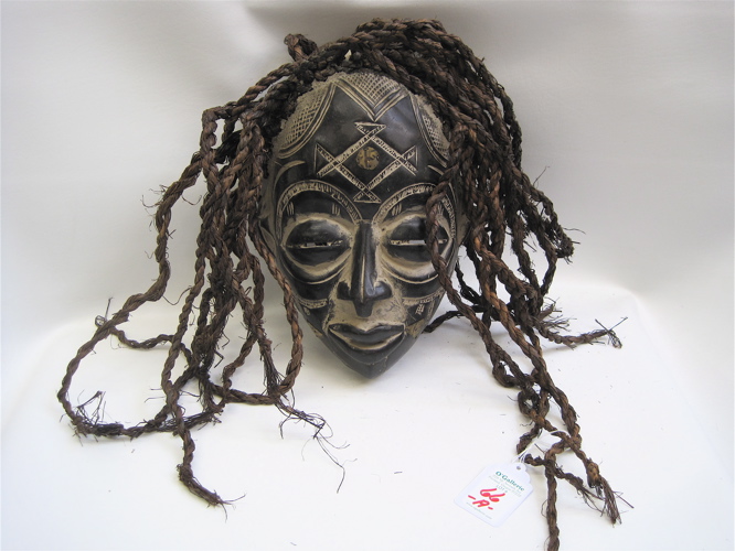 Appraisal: AN AFRICAN CHOKWE HAIR MASK from Angola Hand crafted having