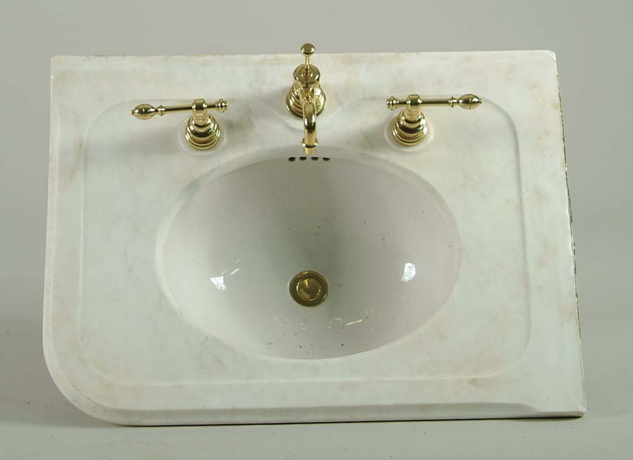 Appraisal: FINE MARBLE AND PORCELAIN SINK Molded edge sink top with