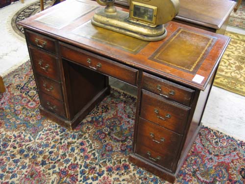 Appraisal: FEDERAL STYLE MAHOGANY DOUBLE PEDESTAL WRITING DESK American mid th