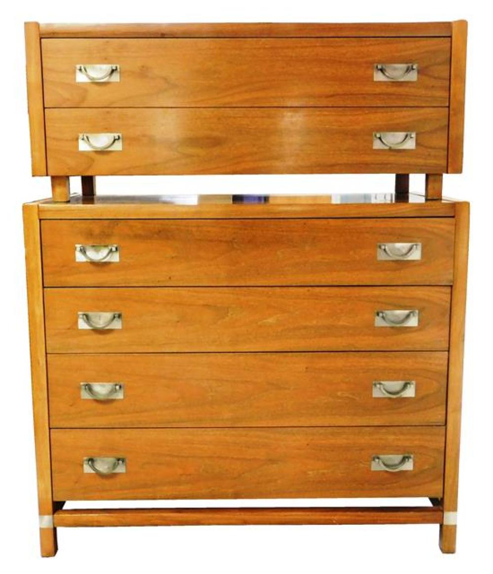 Appraisal: Mid-century Tung-Si chest on chest by Hickory Manufacturing Co in