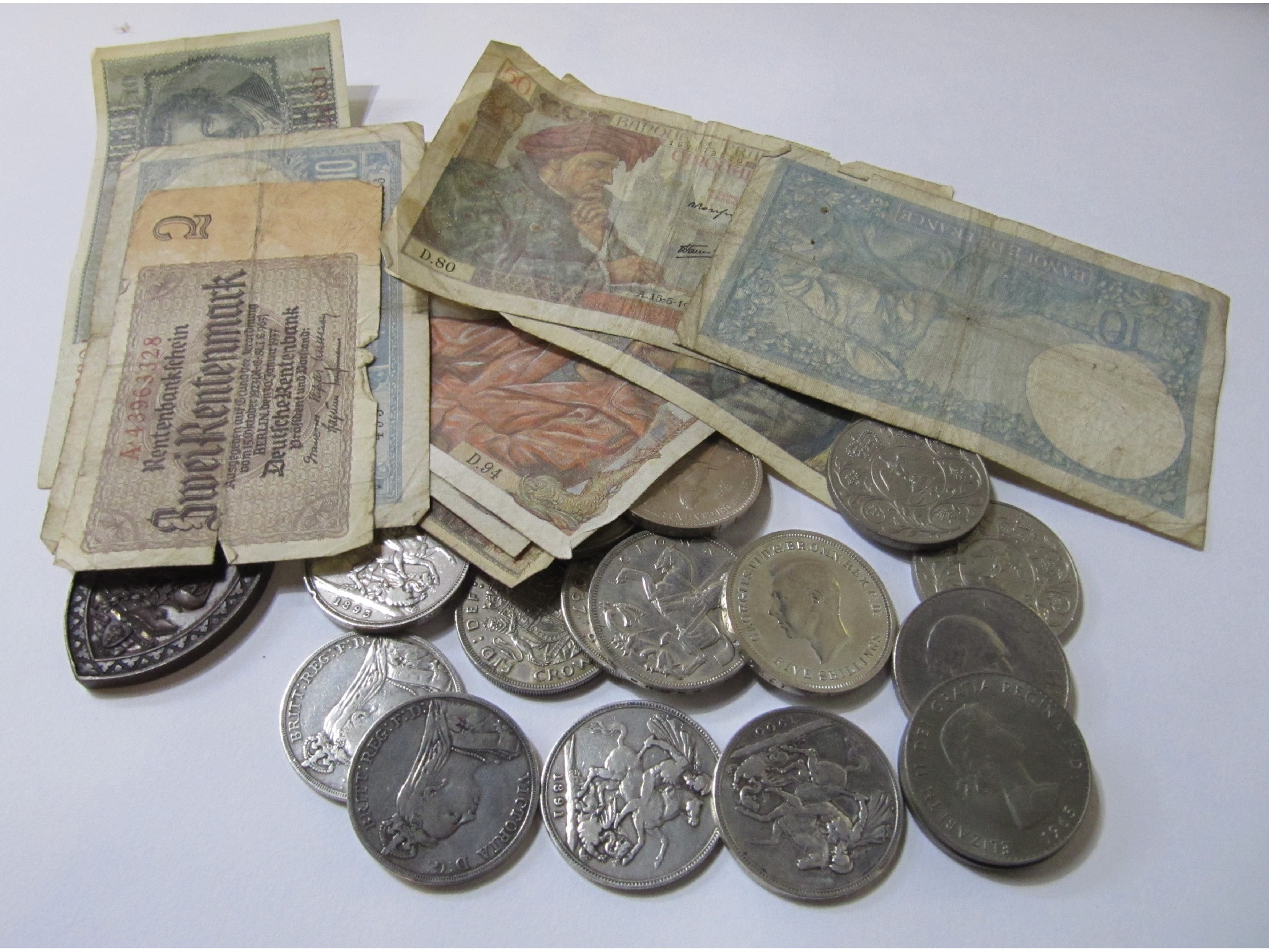 Appraisal: A small collection of coins to include five Victorian silver