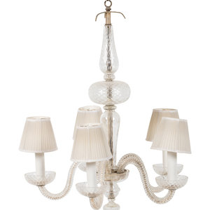 Appraisal: A Murano Glass Five-Light Chandelier th Century Height x width