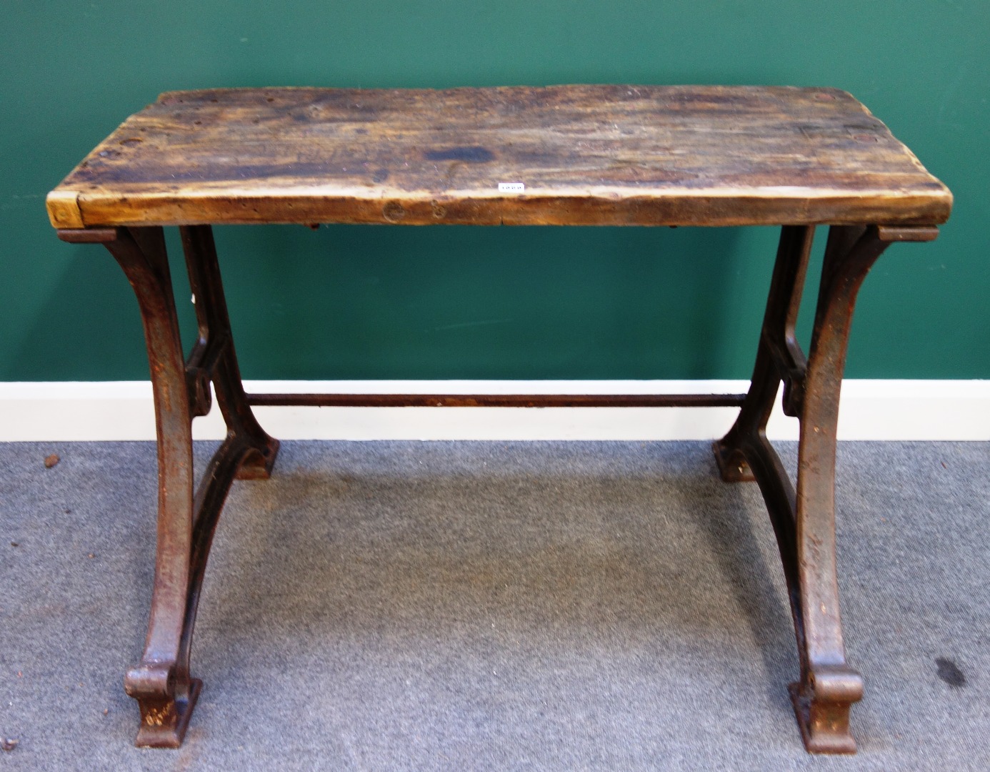 Appraisal: An early th century work lathe bench the rectangular oak