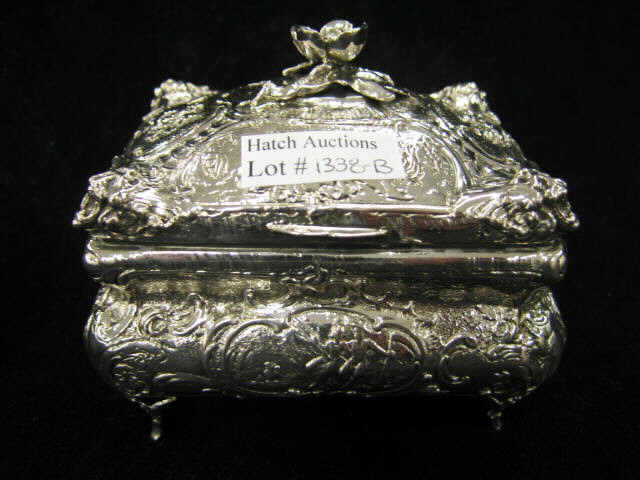 Appraisal: European Sterling Silver Box rococo floral footed marked x hinged