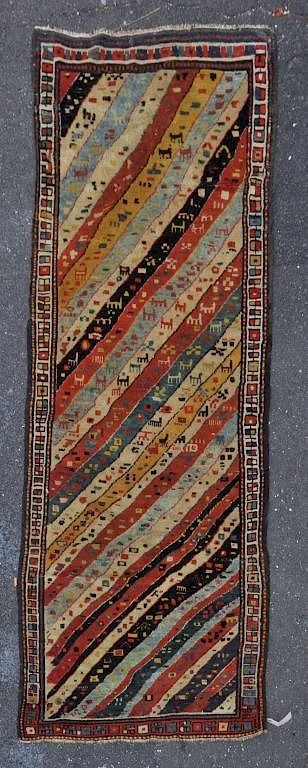 Appraisal: Northwest Persian Lori Carpet with pile wear loss end losses