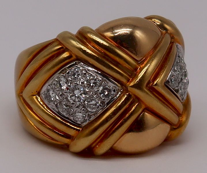 Appraisal: JEWELRY Signed Italian kt Gold and Diamond Ring Signed Italian