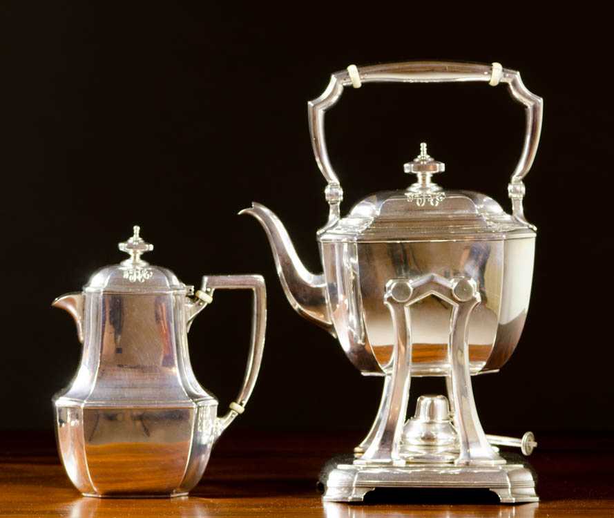 Appraisal: TIFFANY CO HAMPTON STERLING SILVER TEA KETTLE AND COFFEE POT