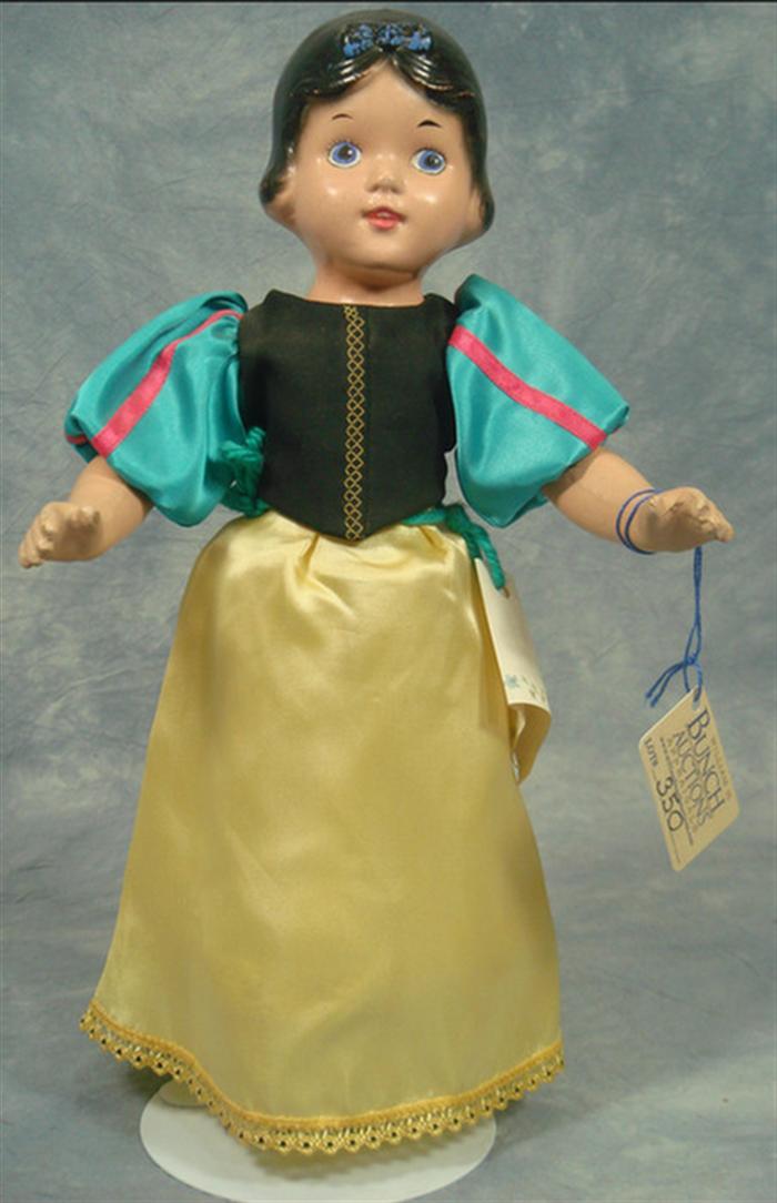 Appraisal: Snow White Composition Doll inches tall redressed not marked all