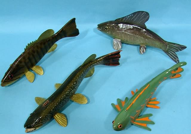 Appraisal: ice fishing decoys - various species all signed - CHOICE