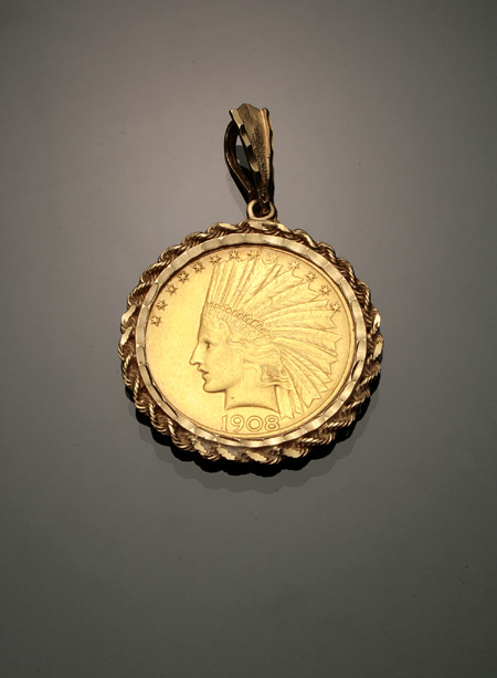 Appraisal: U S Indian Head Ten-Dollar Gold Coin Pendant Dated D