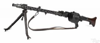 Appraisal: Non-functioning German WWII MG- machine gun with a bi-pod flash