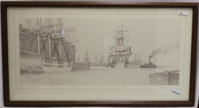 Appraisal: BLACK AND WHITE LITHOGRAPH BY JOHN STOBART - MASSACHUSETTS ARTIST