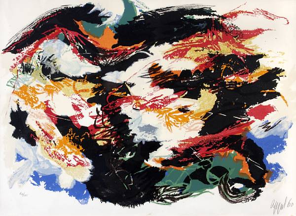 Appraisal: Karel Appel Dutch - Dans la Temp te Lithograph in