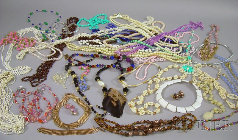 Appraisal: Group of Approximately Forty Beaded Necklaces