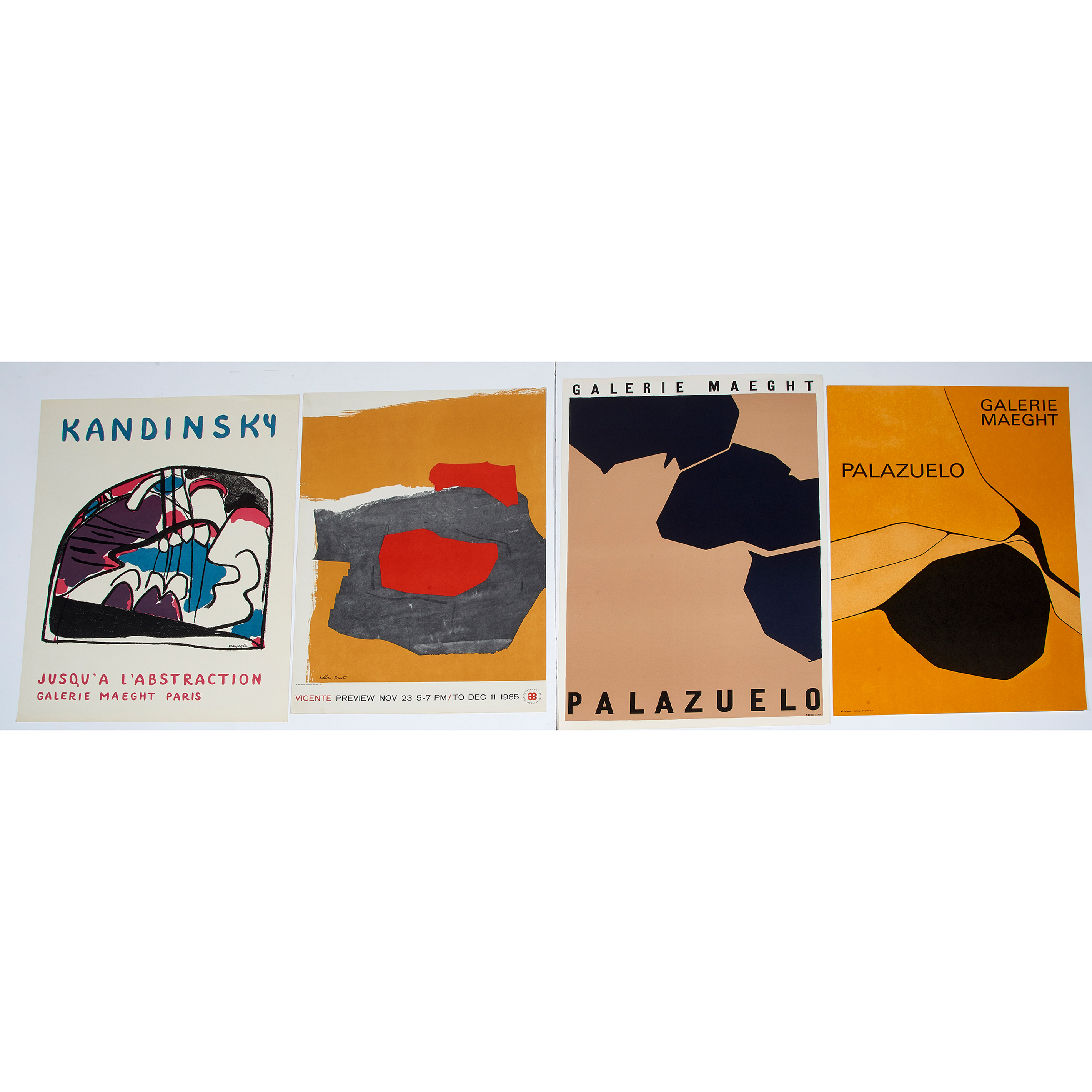 Appraisal: EXHIBITION POSTERS KANDINSKY PALAZUELO AND VECENTE lot of Galerie Maeght