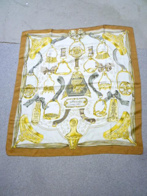 Appraisal: AN HERMES ETRIERS SILK SCARF c designed by F de