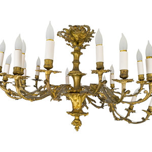 Appraisal: A Louis XV Style Gilt Bronze -Light Chandelier TH TH