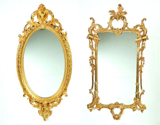 Appraisal: TWO GILT FRAMED MIRRORS American early th century Rococo style